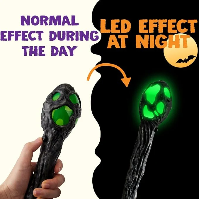 JOYIN LED Light-Up Witch Staff - Vintage Halloween Costume Prop