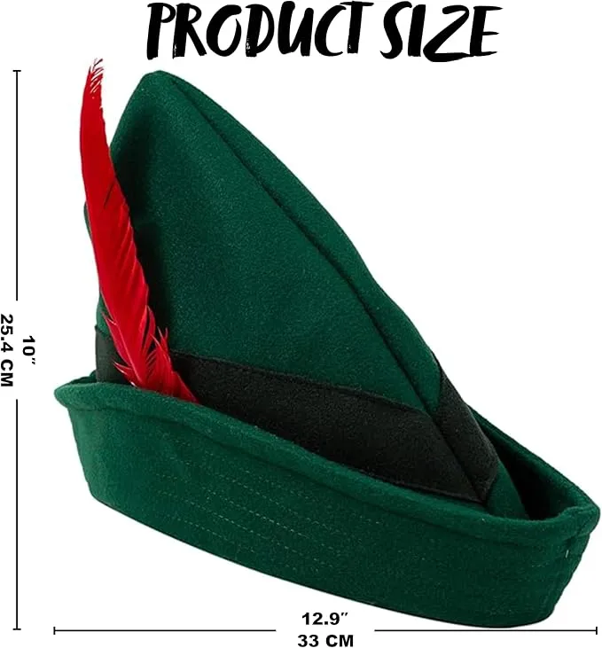 JOYIN Felt Robin Hood Hat with Feather - Classic Costume Accessory