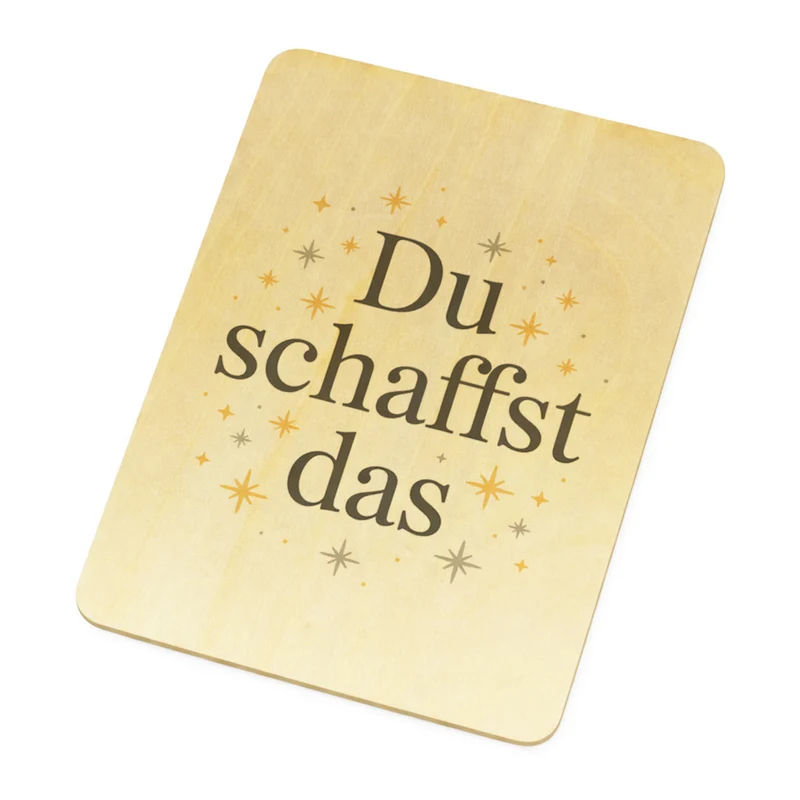 Du schaffst das Postkarte aus Holz
