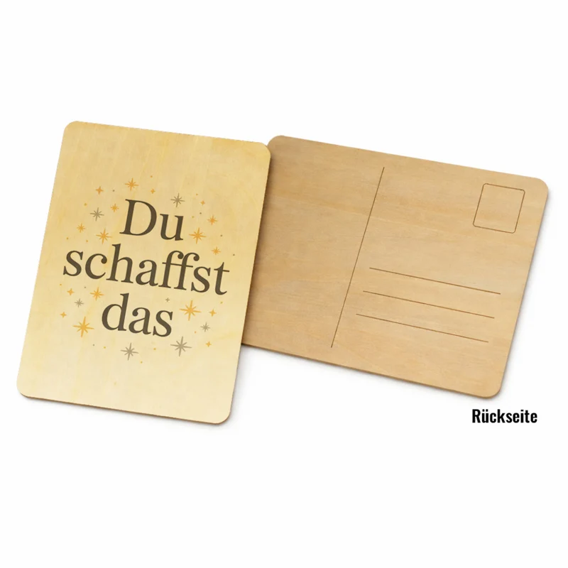 Du schaffst das Postkarte aus Holz