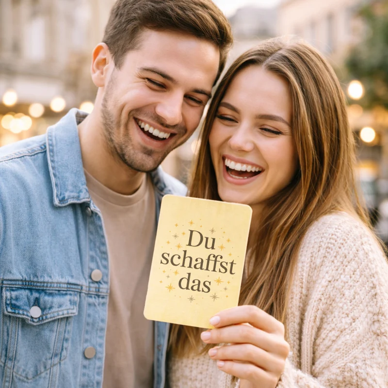 Du schaffst das Postkarte aus Holz