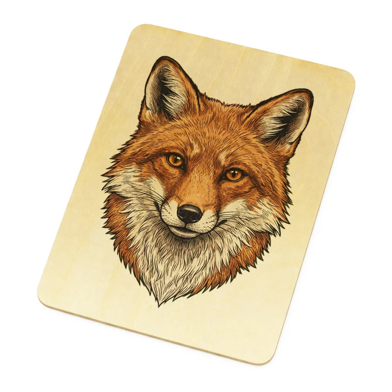 Fuchs Postkarte aus Holz für Naturliebhaber