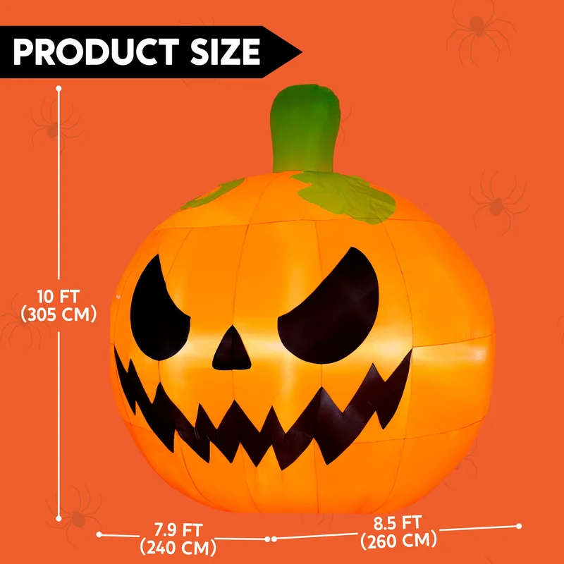 JOYIN 10FT Giant Inflatable Halloween Pumpkin with Built-in LED Lights