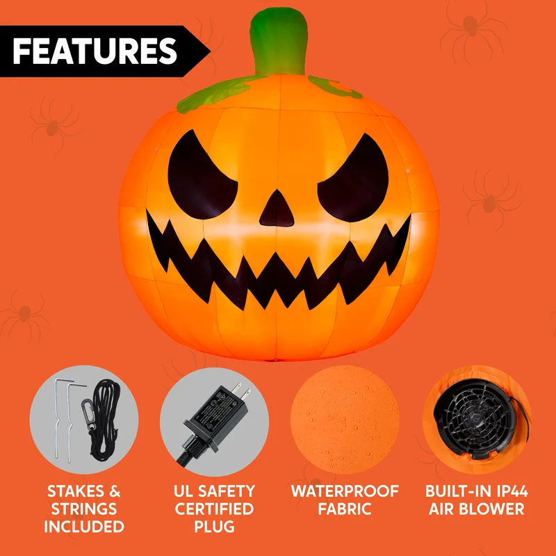 JOYIN 10FT Giant Inflatable Halloween Pumpkin with Built-in LED Lights