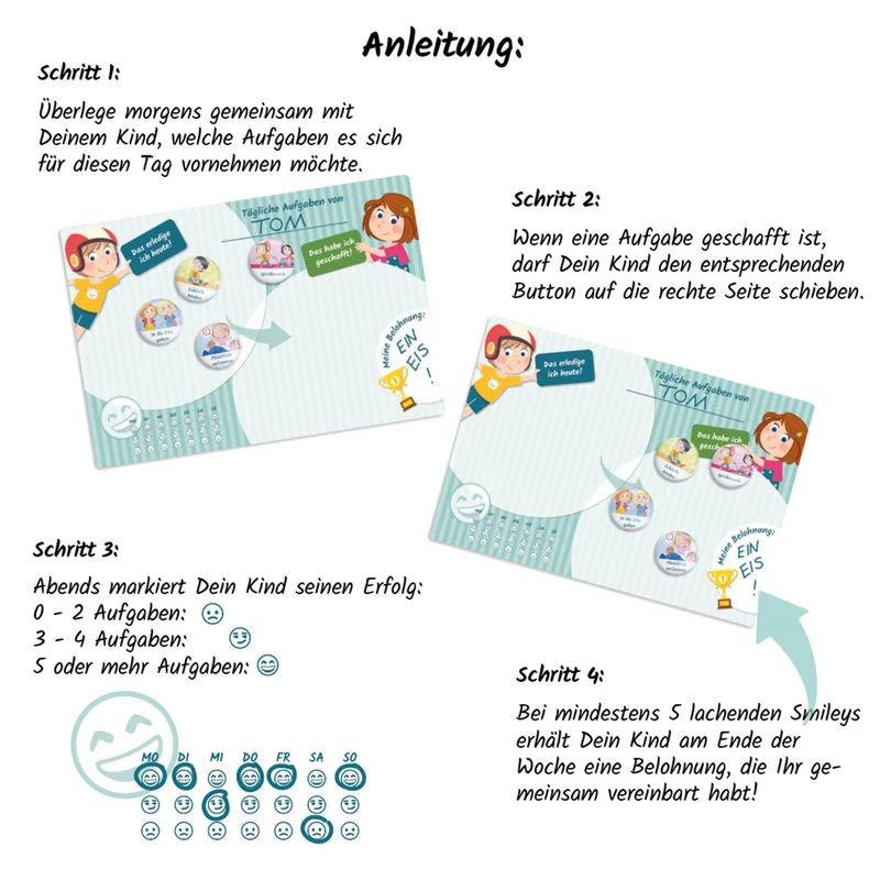 Belohnungstafel mit Magneten- Basis-Set Tagesablauf