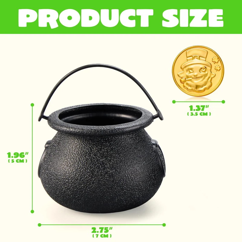 JOYIN 103 PCS St. Patrick's Day Cauldrons Set with Shamrock Coins