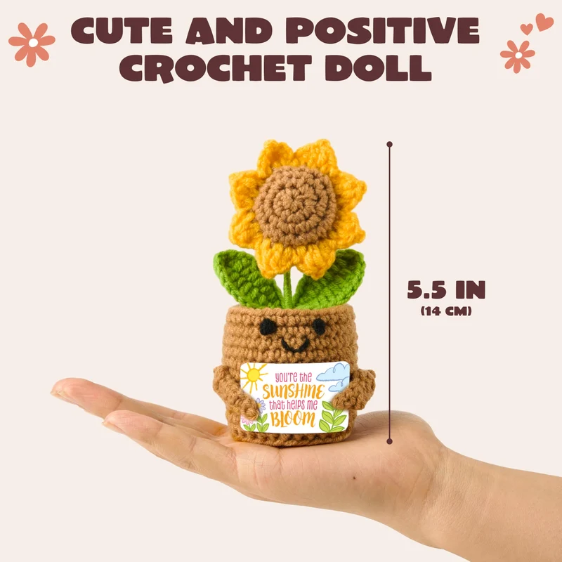 JOYIN Mini Sunflower Doll with Card, Funny Gift for Mom Dad