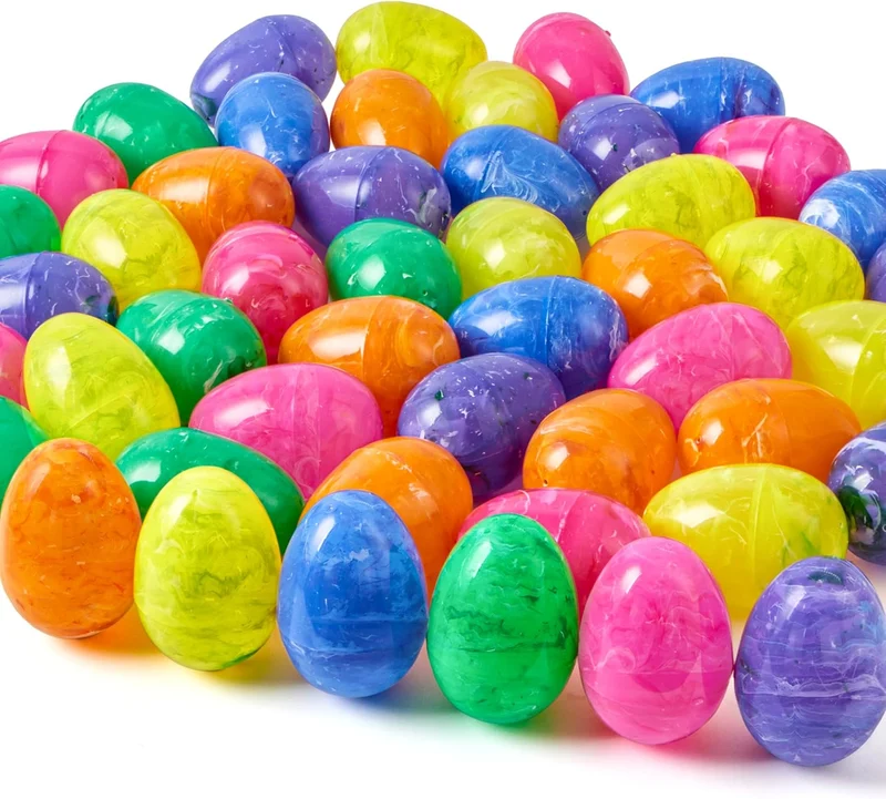 30 Pcs 3.15" Iridescent Plastic Easter Eggs for Hunt & Party