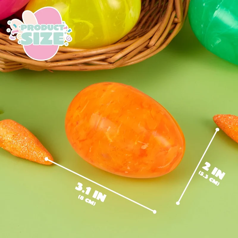 30 Pcs 3.15" Iridescent Plastic Easter Eggs for Hunt & Party
