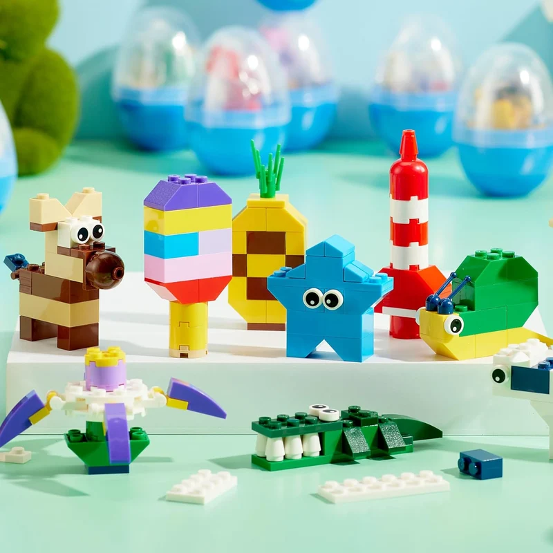 12 Pcs Easter Eggs with Building Blocks for Kids Party & Hunt