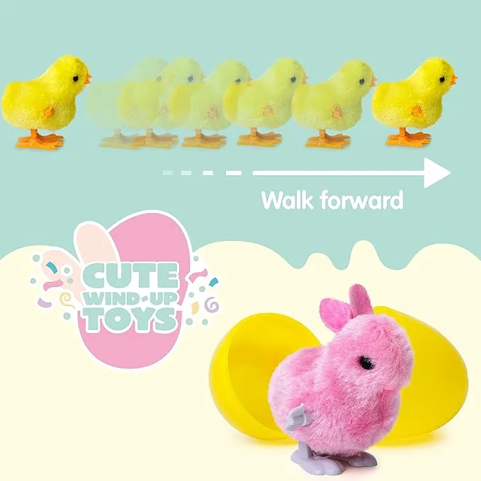 12 Pcs Easter Eggs with Wind-up Toys for Kids Party & Classroom