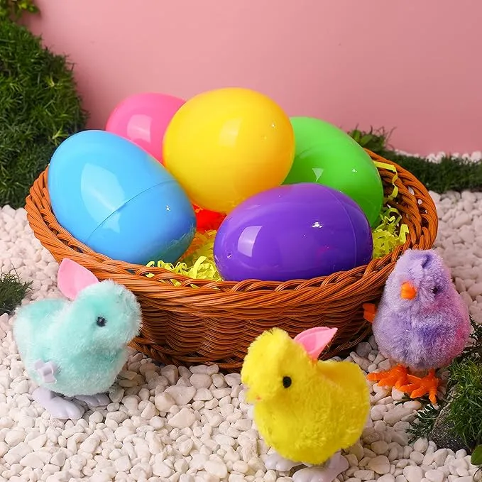 12 Pcs Easter Eggs with Wind-up Toys for Kids Party & Classroom