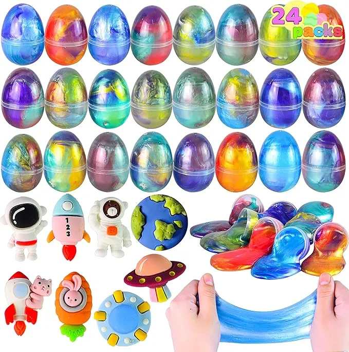 24 Pcs Galaxy Slime Eggs for Kids Party Favors
