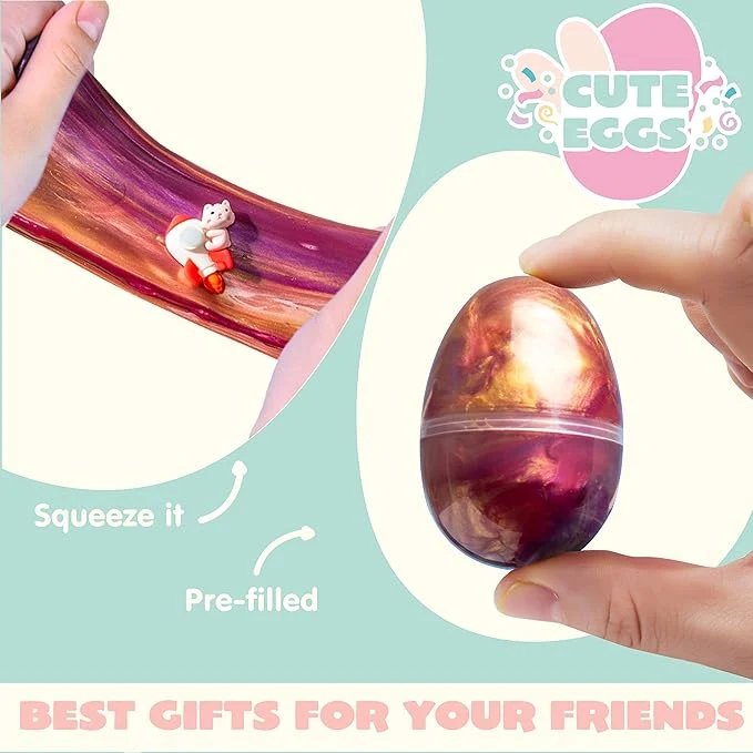 24 Pcs Galaxy Slime Eggs for Kids Party Favors