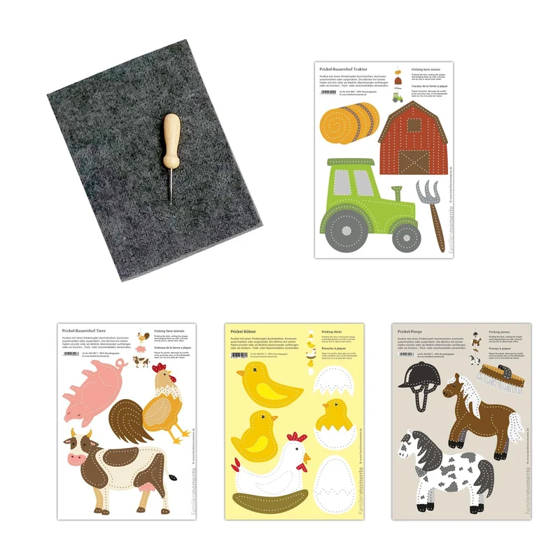 Prickeln für Kinder - Prickelset Bauernhof