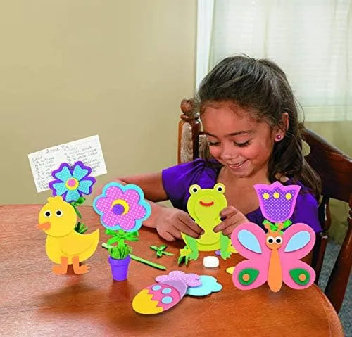 JOYIN 24 Pack Easter Foam Magnet DIY Craft Set Easter Egg Hunt Basket Stuffers Activities