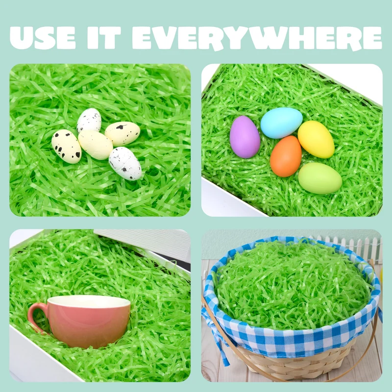 JOYIN 32oz Light Green Plastic Easter Grass