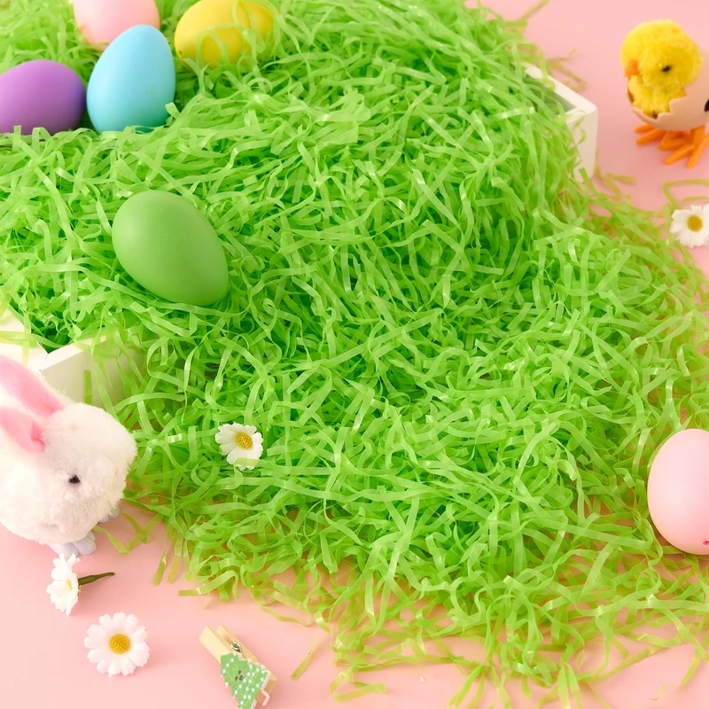 JOYIN 32oz Light Green Plastic Easter Grass