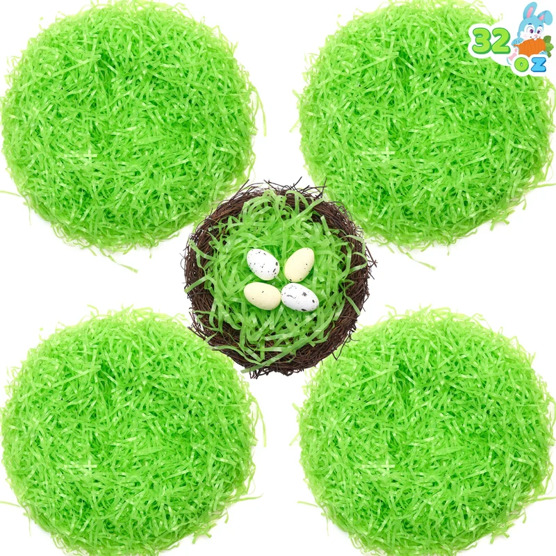 JOYIN 32oz Light Green Plastic Easter Grass