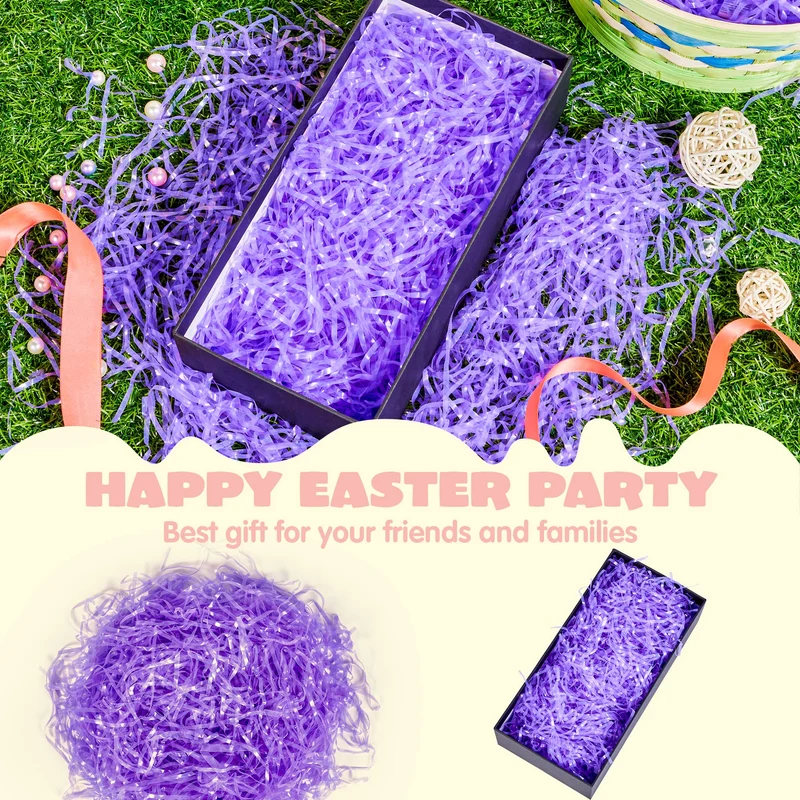 JOYIN 0.75LB Easter Plastic Grass - 6 Colors Shred Filler
