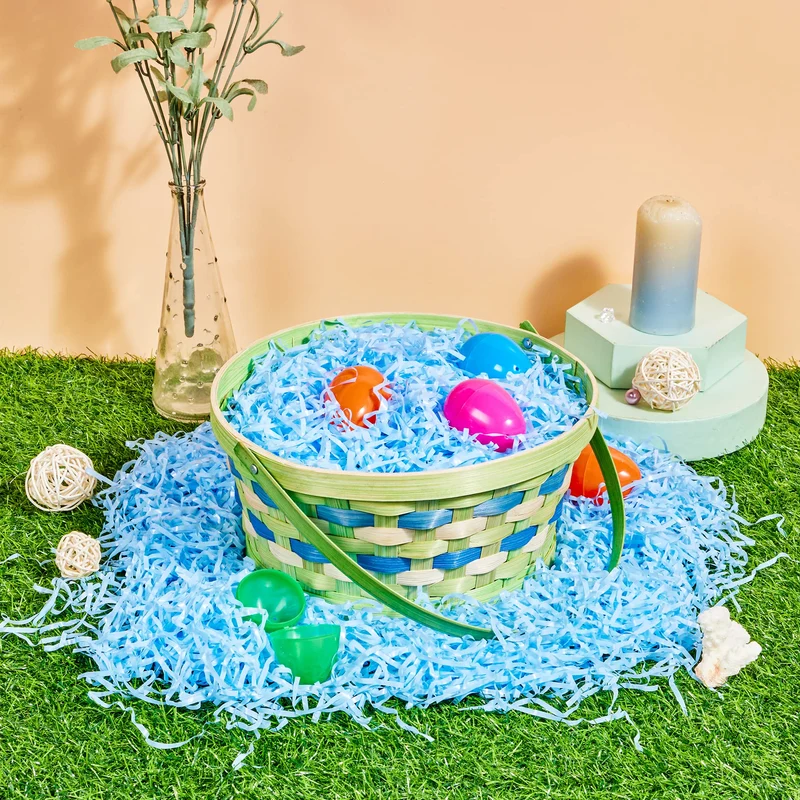 JOYIN 0.75LB Easter Plastic Grass - 6 Colors Shred Filler