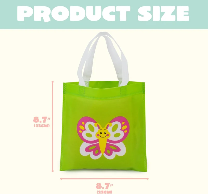 JOYIN 36 Pack Easter Non-Woven Gift Bags Cute Bunny Animal Easter Treat Bags for Kids Party Supplies Classroom Prizes