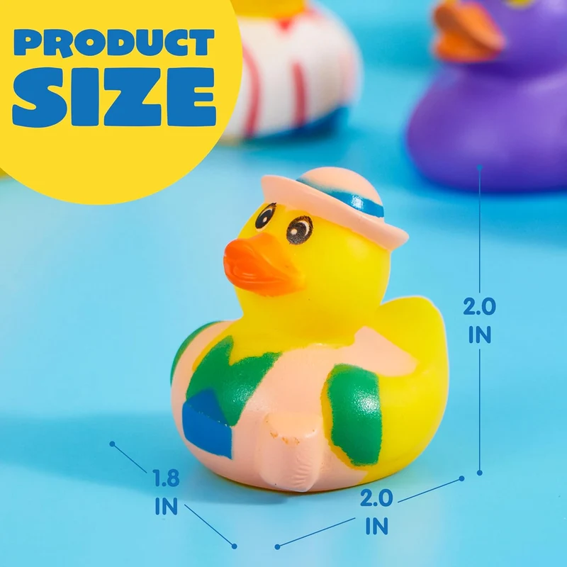 JOYIN 30 Pcs Assorted Rubber Ducks with Mesh Bag