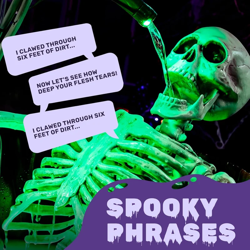 JOYIN 5 FT Animatronic Drinking Skeleton - Light-Up Halloween Outdoor Prop