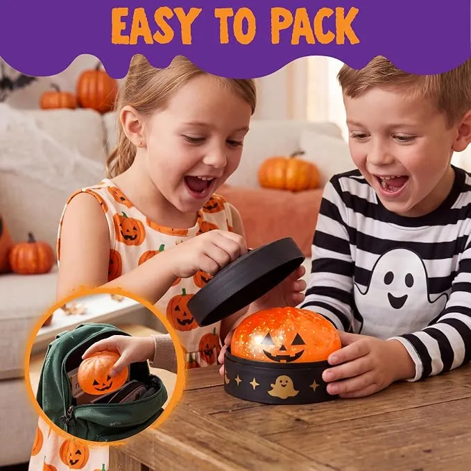 JOYIN 6 PCS Halloween Glitter Dumpling Squish Toys - Slow Rising Stress Relief