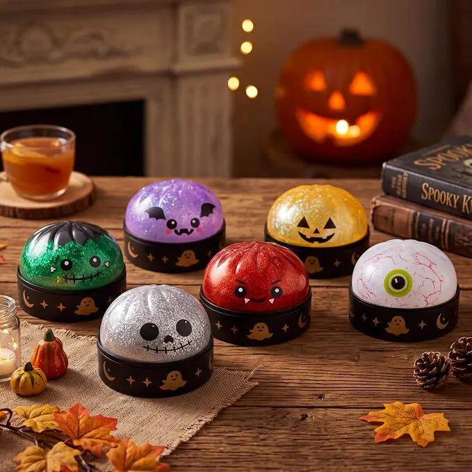 JOYIN 6 PCS Halloween Glow Dumpling Squish Toys - Slow Rising Stress Relief