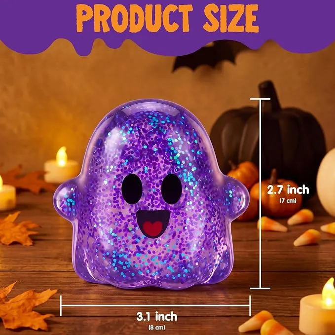 JOYIN 6 PCS Halloween Glitter Ghost Squishy Toys - Slow Rising Stress Relief