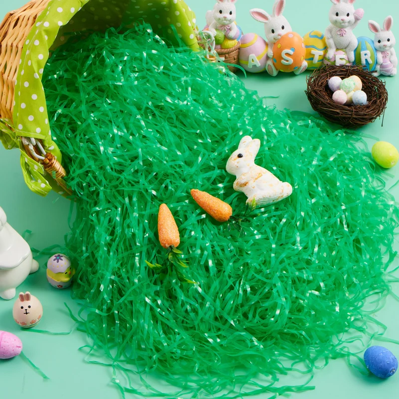 JOYIN 12oz Dark Green Plastic Easter Grass