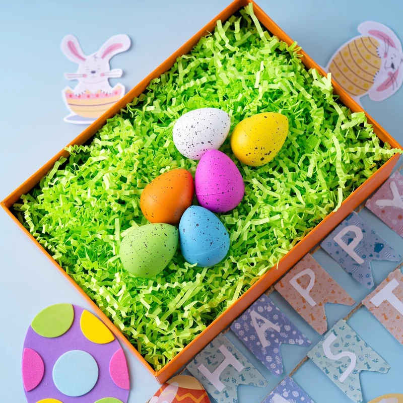 JOYIN 0.5LB Light Green Recyclable Easter Grass Crinkle Paper Shred