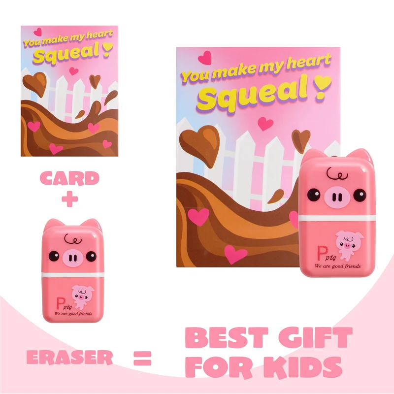 JOYIN 30 PCS Valentines Animals Erasers and Clean Up Roller for Party Favor Gifts