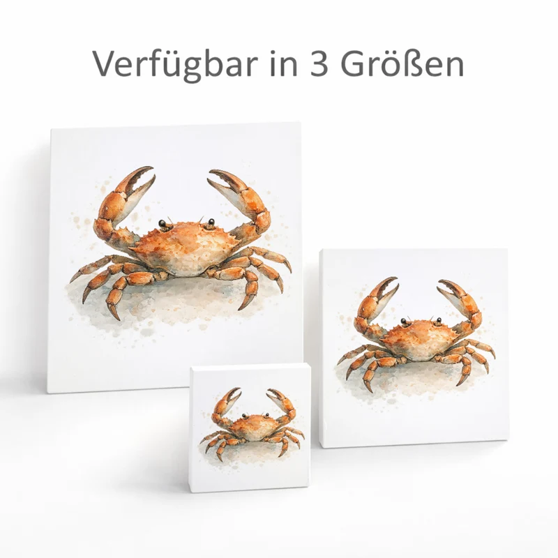 Küstenklänge Krabbe Holzbild in 10x10 cm zum Stellen oder Aufhängen