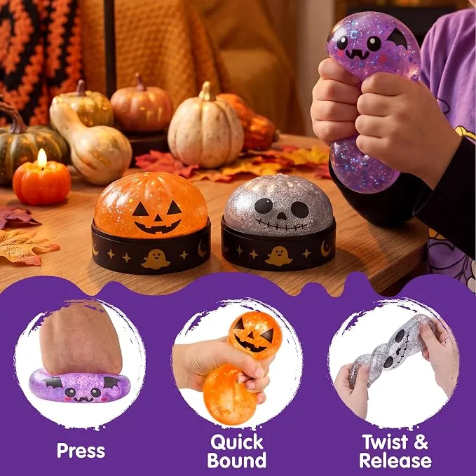JOYIN 3 PCS Halloween Glitter Dumpling Squish Toys - Slow Rising Stress Relief