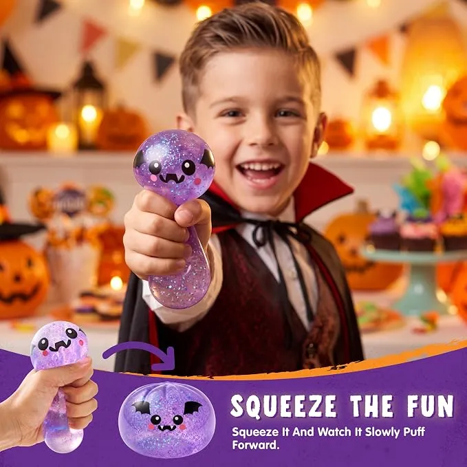 JOYIN 3 PCS Halloween Glitter Dumpling Squish Toys - Slow Rising Stress Relief