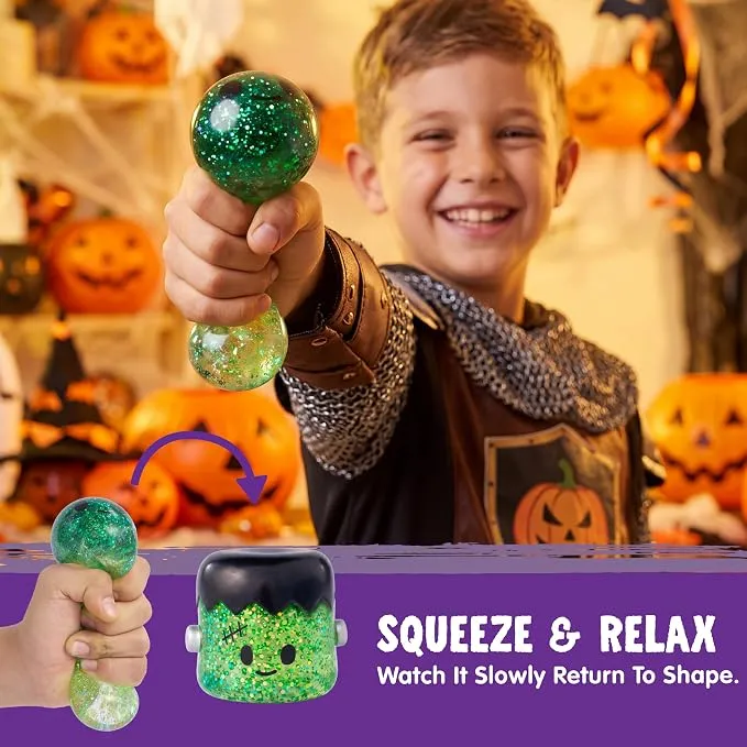 JOYIN 3 PCS Halloween Glitter Dumpling Squish Toys - Slow Rising Stress Relief