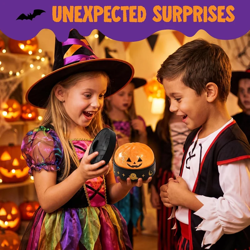 JOYIN 3 PCS Halloween Glitter Dumpling Squish Toys - Slow Rising Stress Relief
