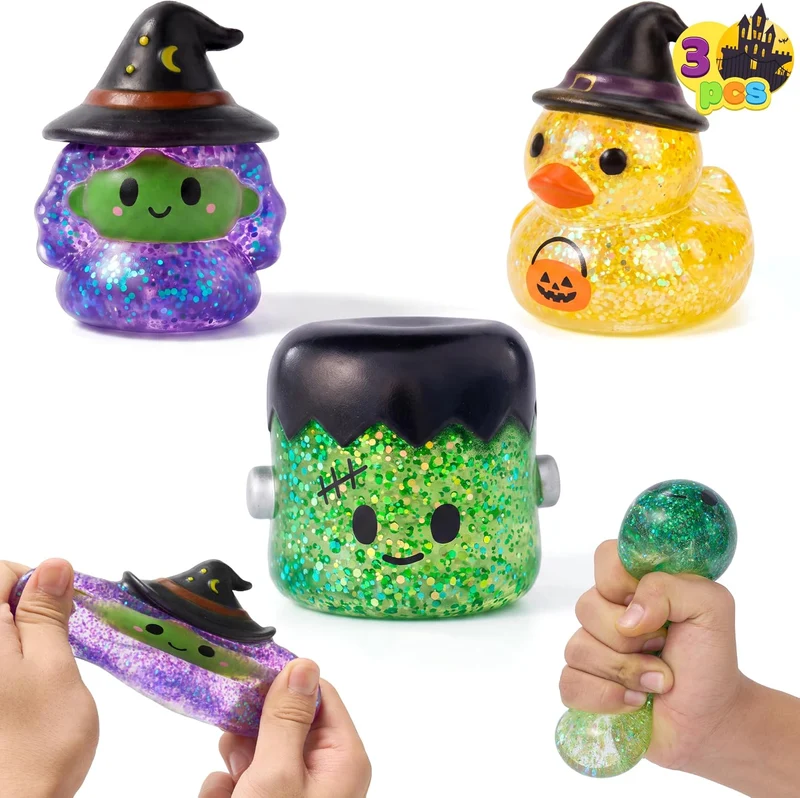 JOYIN 3 PCS Glitter Squishies - Slow Rising Halloween Calm