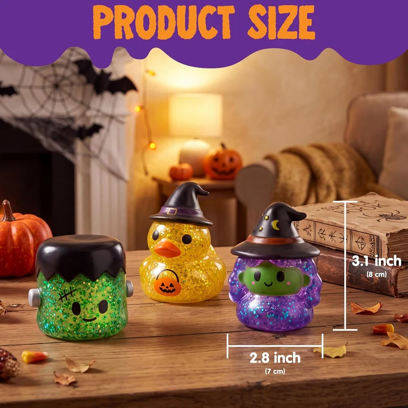 JOYIN 3 PCS Glitter Squishies - Slow Rising Halloween Calm