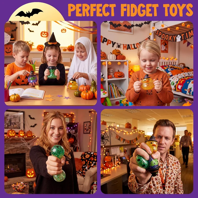 JOYIN 3 PCS Glitter Squishies - Slow Rising Halloween Calm