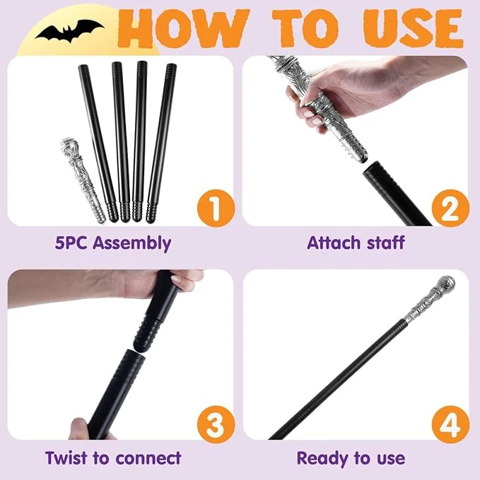 JOYIN Vintage Walking Cane - Complete Your Halloween Character