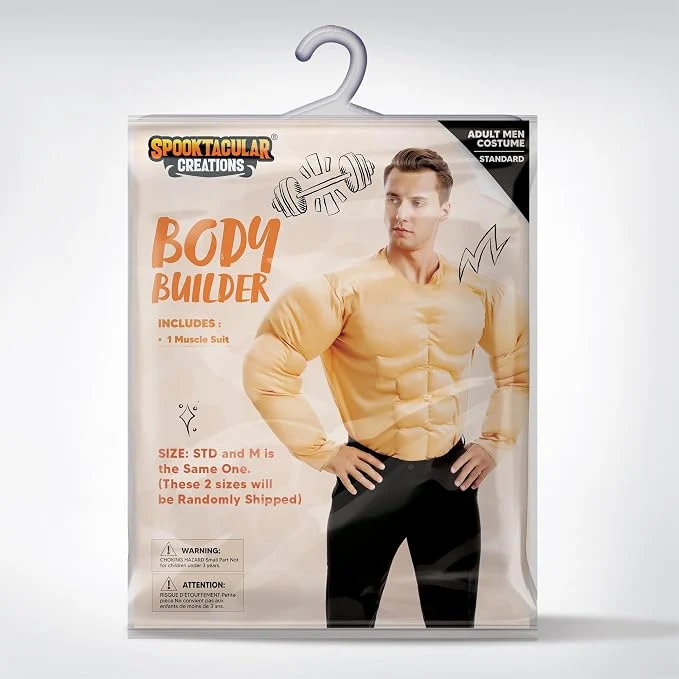 JOYIN Mens Muscle Suit Shirt - Funny Halloween Bodybuilder Costume