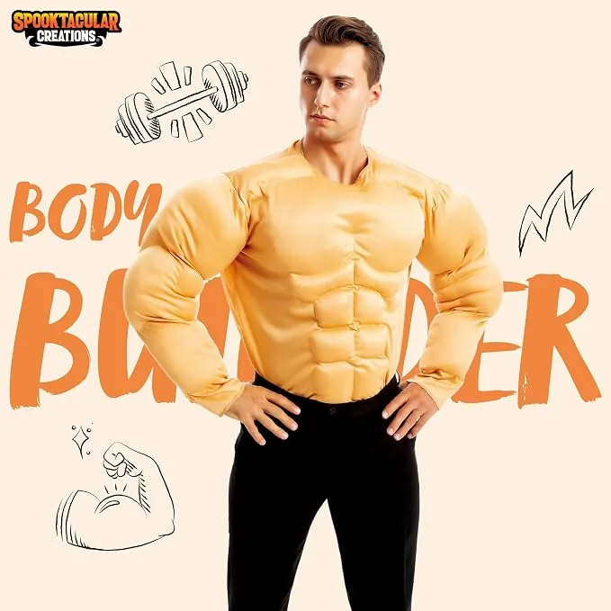 JOYIN Mens Muscle Suit Shirt - Funny Halloween Bodybuilder Costume