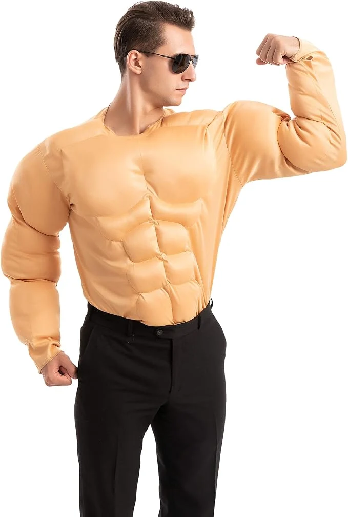 JOYIN Mens Muscle Suit Shirt - Funny Halloween Bodybuilder Costume