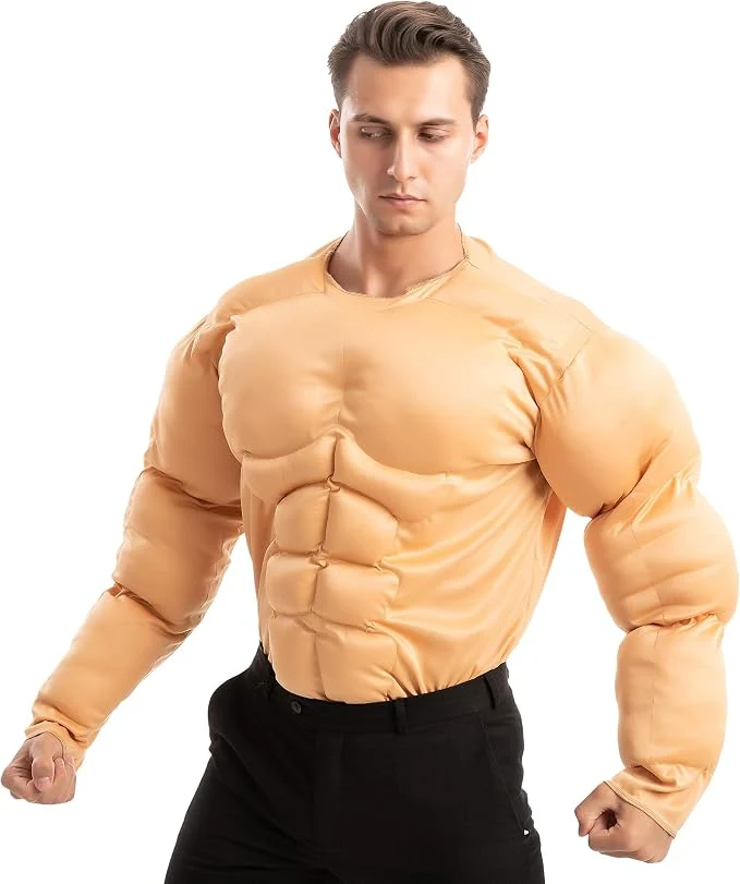 JOYIN Mens Muscle Suit Shirt - Funny Halloween Bodybuilder Costume