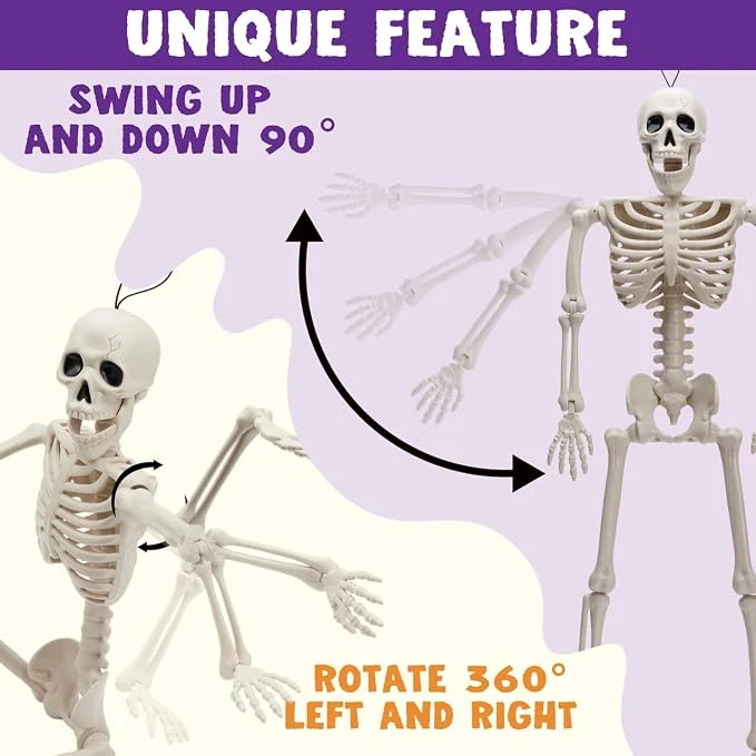 JOYIN 2 PCS 2 FT Posable Skeletons - Halloween Indoor Outdoor Decor