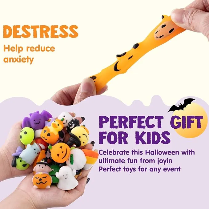 JOYIN 28 PCS Halloween Mochi Squishy Toys - Party Favors for Kids