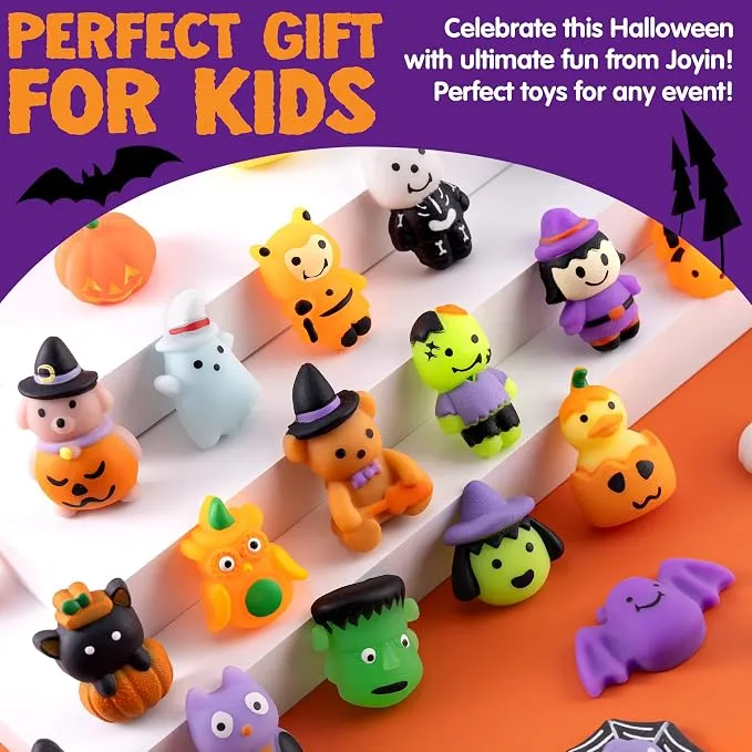 JOYIN 28 PCS Halloween Mochi Squishy Toys - Party Favors for Kids